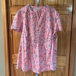 LAST CHANCE - Woman Within 1x 22/24 short sleeve pullover blouse.
